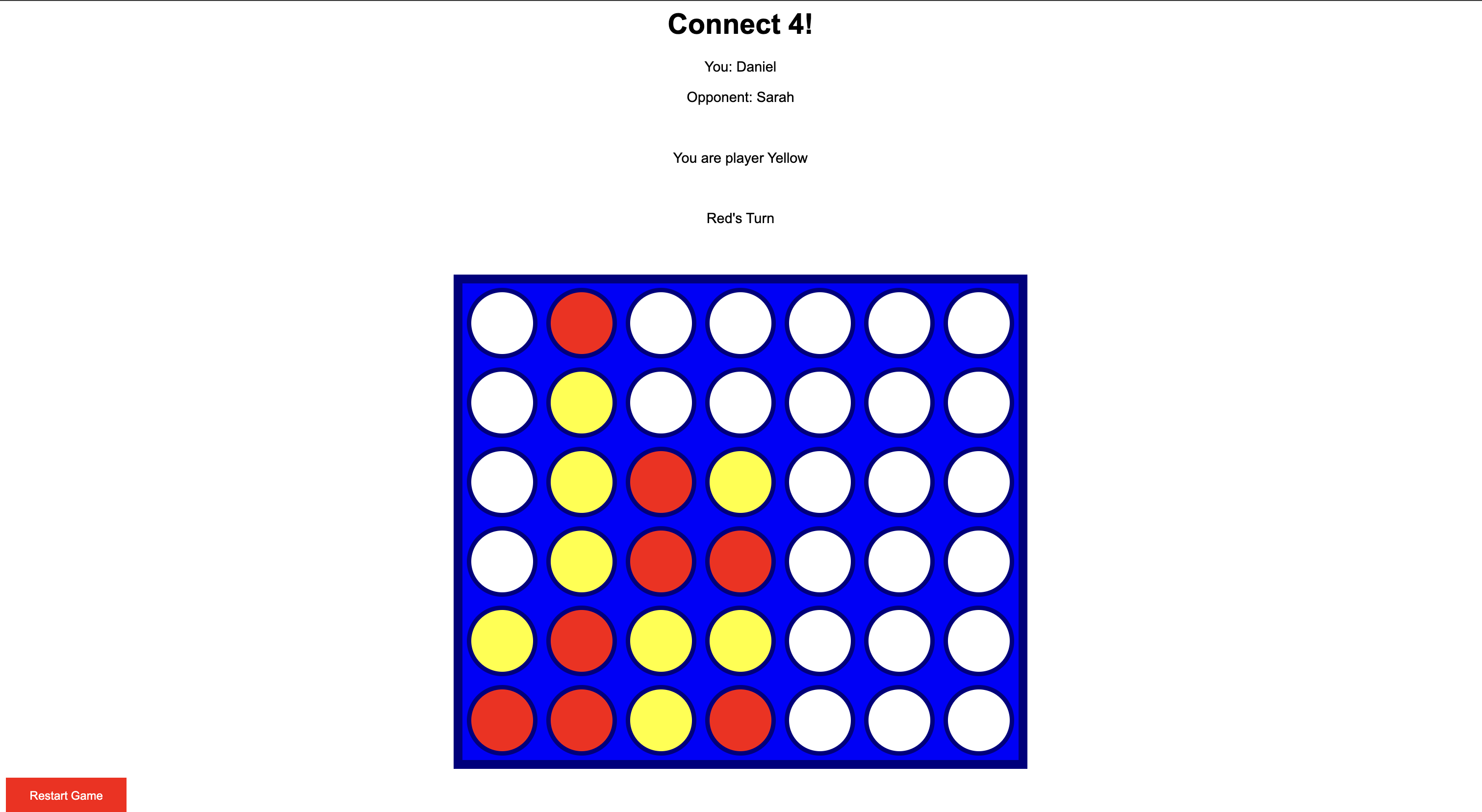 Multiplayer Connect 4 Game